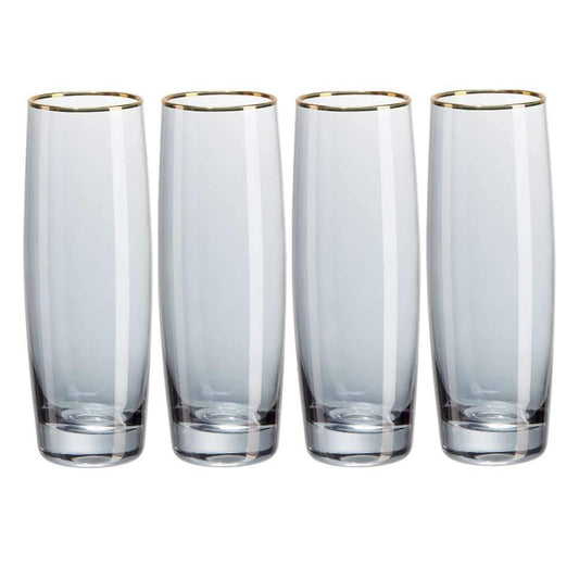 Stemless Black Gold Champagne Glasses Set of 4
