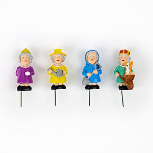 Queen Elizabeth Royal Plant Pot Marker Figurines for Garden Mini