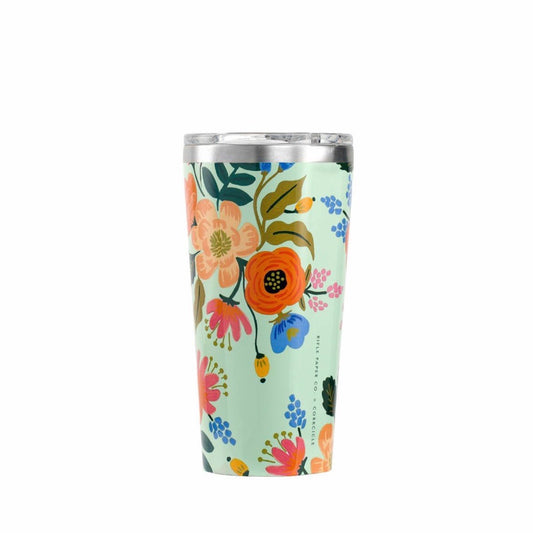Corkcicle 16oz thermal tumbler for hot and cold drinks in Lively Floral print