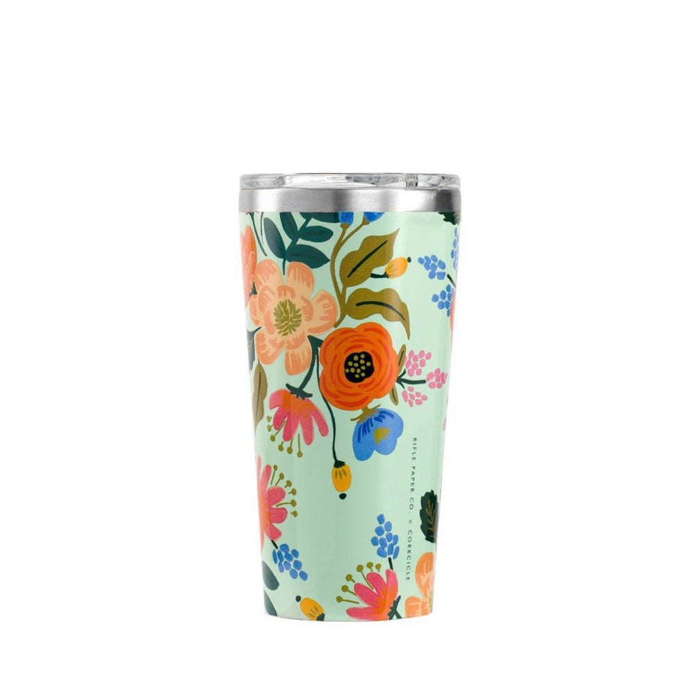 Corkcicle 16oz thermal tumbler for hot and cold drinks in Lively Floral print