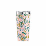 Corkcicle 16oz thermal insulated tumbler for hot and cold drinks in pink floral tapestry print