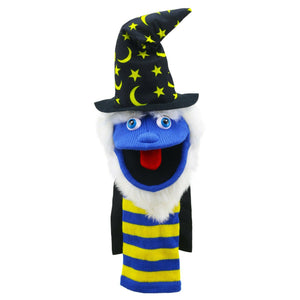 Wizard Hand Puppet Sockettes in Blue and Yellow