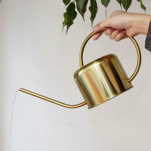 Vintage Watering Can Stainless Steel Gold Kikkerland