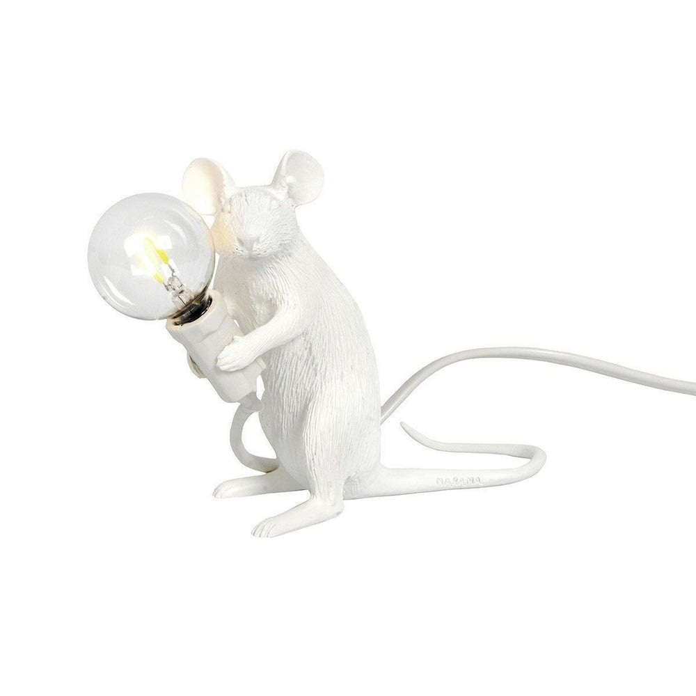 Lamp Mouse Sitting Upright Seletti in White