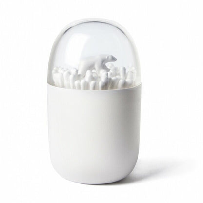 Roaming Polar Bear Cotton Earbud Container Bathroom Storage