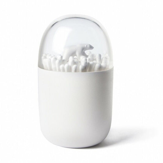 Roaming Polar Bear Cotton Earbud Container Bathroom Storage