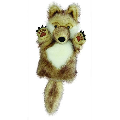 Wolf Puppet Soft Toy in Brown and White