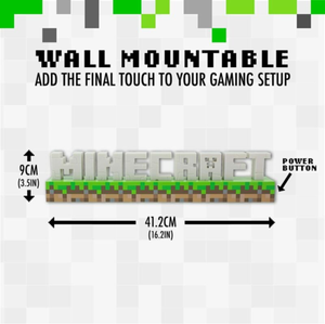 Minecraft Logo Touch Lamp Light White Green USB