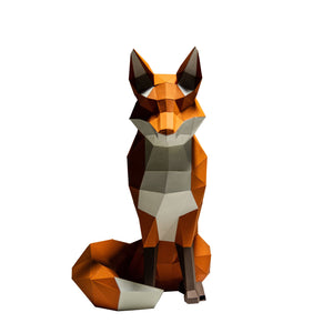 Wall Art DIY Papercraft Fox Model 3D Paper Puzzle