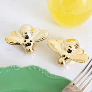 Salt and Pepper Shakers Queen Bees Gold