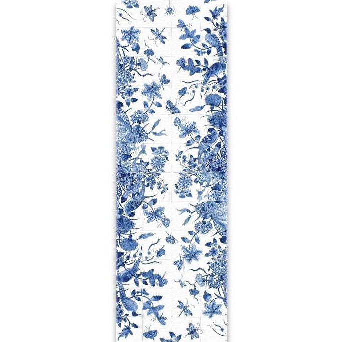 Scarf Delft blue Birds in Blue and White