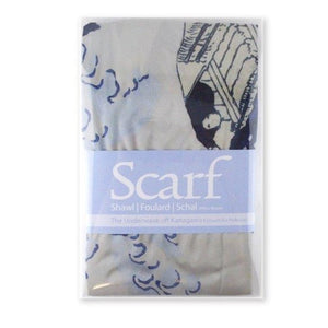 Scarf Hokusai in Blue and White