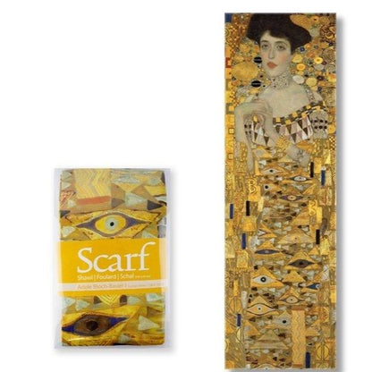 Scarf Klimt Portrait in Yellow and Black