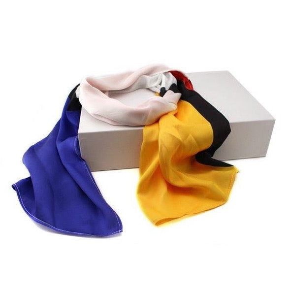 Scarf Mondrian in Red blue black White and Yellow
