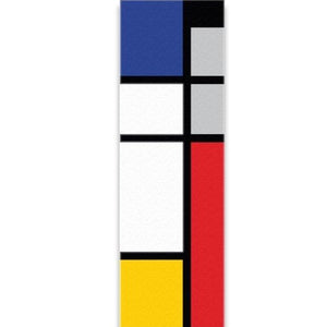 Scarf Mondrian in Red blue black White and Yellow