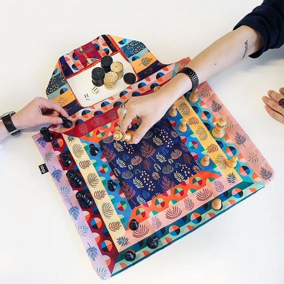 Foldable Tote bag with 'Maze' geometric artwork by HVASS&HANNIBAL in multicolour
