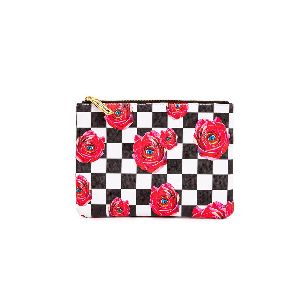 Beauty Case Square Seletti Roses Checkered Pattern