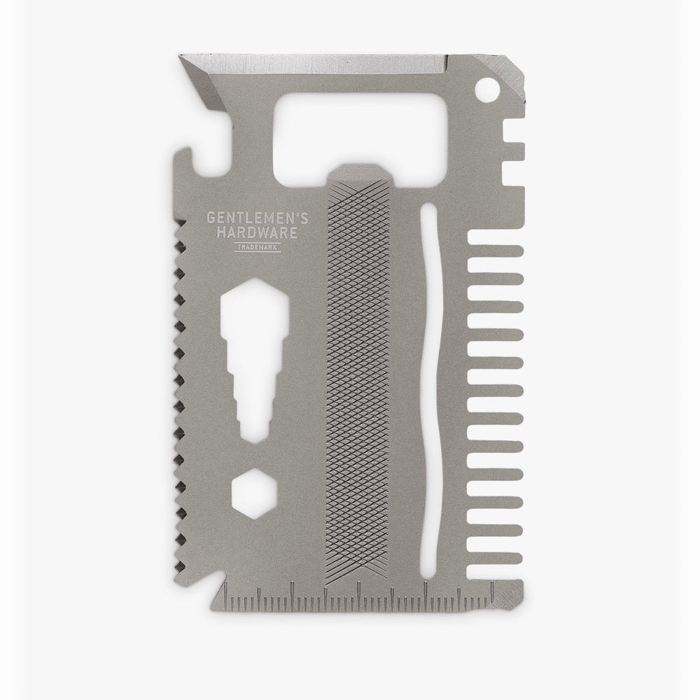 Multi-tool 15-in-1 portable credit card in dark grey