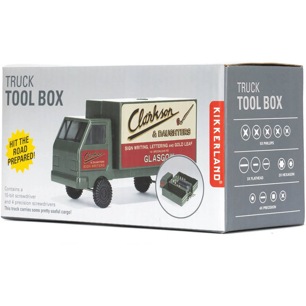 Truck Tool Box in Green White and Red