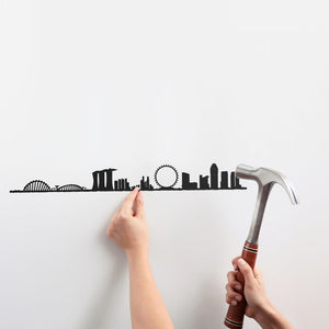 The Line Wall Art Decoration Singapore Skyline in Black