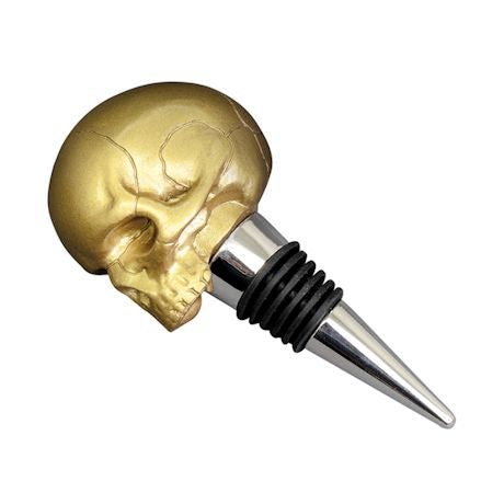 Bottle Stopper Skull in Gold by Iron and Glory - Death by Wine