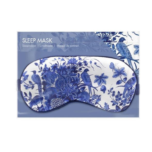 Sleep Mask Delft Birds in Blue and White