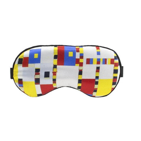 Sleeping mask Mondrian in black Blue Red White and Yellow
