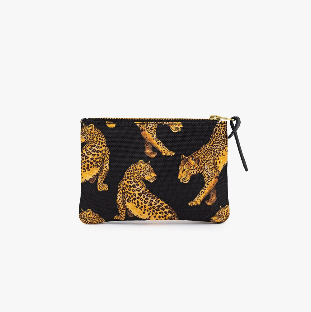 Leopard Small Pouch Purse in Black & Gold