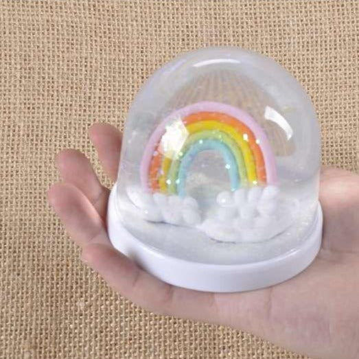 Rainbow Snowglobe Glitter Snow Globe Multicolour Luminescent Gold