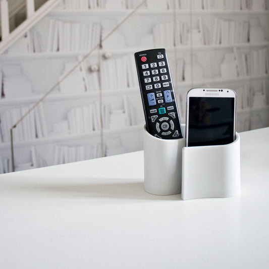Snug desk tidy & remote control holder - grey