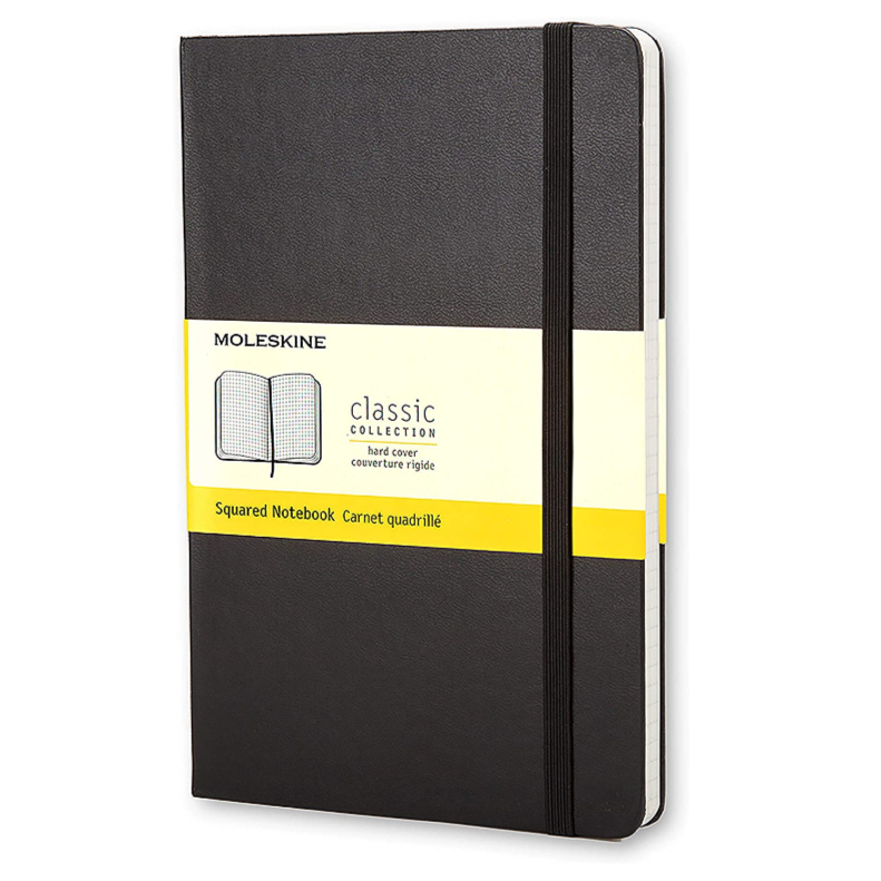 Notebook Large Black Hardback Square Paper Moleskine