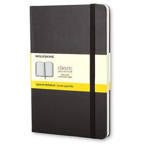 Notebook Large Black Hardback Square Paper Moleskine