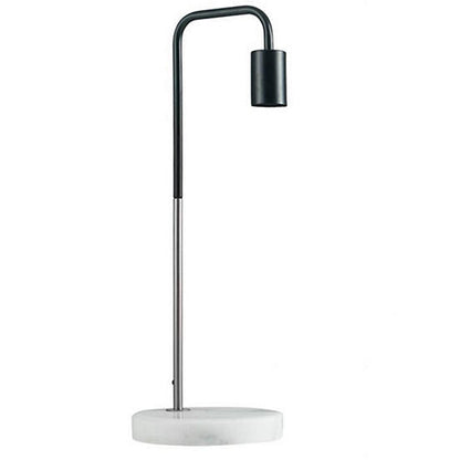 Marble Black Silver Nickle Lamp Stand Exposed Screw Bulb Steepletone