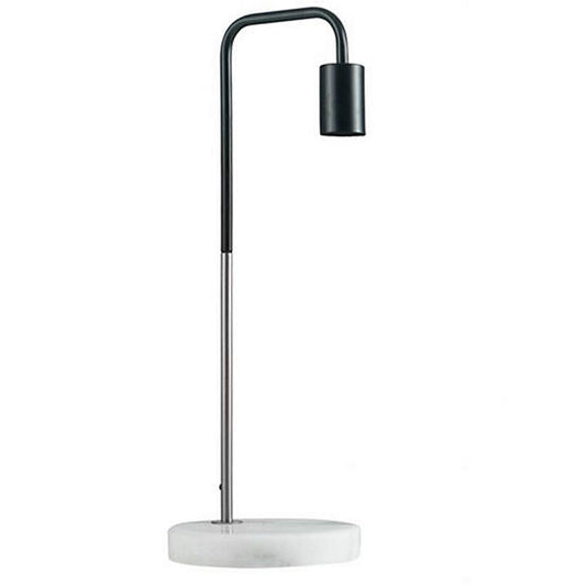 Marble Black Silver Nickle Lamp Stand Exposed Screw Bulb Steepletone