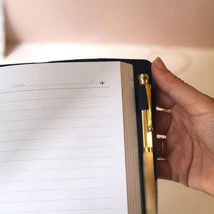 Leather stitch travel customisable notebook