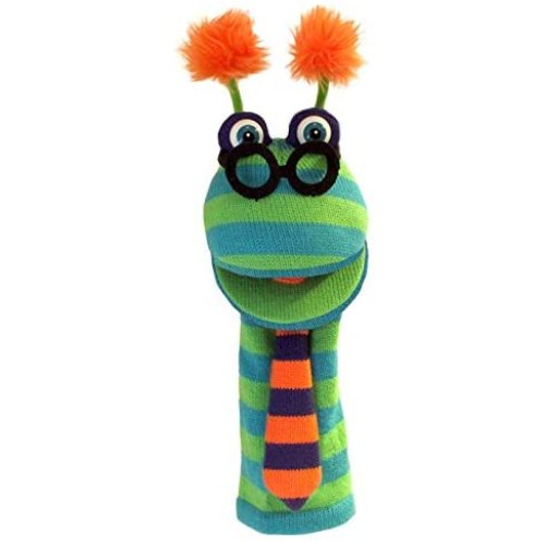 Dylan Character Hand Puppet Sockettes in Green and Blue