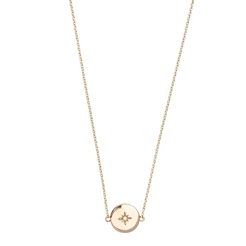 Necklace Star Circular Charm Gold Plated Timi