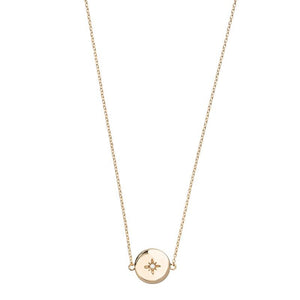 Necklace Star Circular Charm Gold Plated Timi