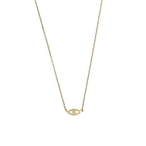 Eye necklace with 'Evil Eye' in gold