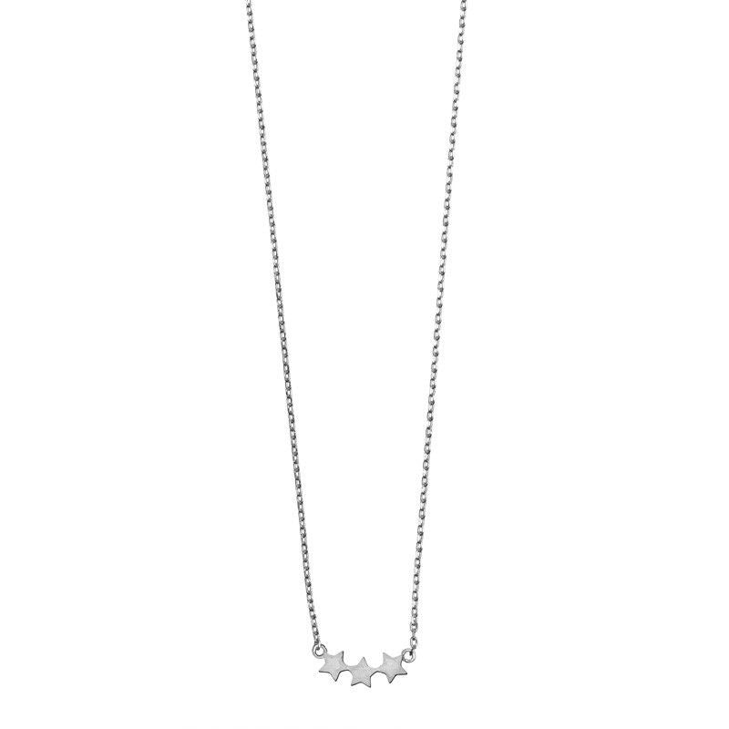 Star necklace with three small stars in silver