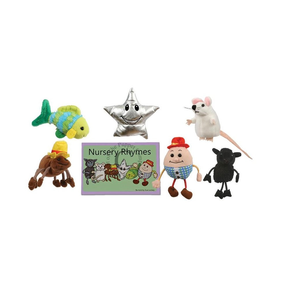 Book and Finger Puppets Nursery Rhymes Traditional Story Set Various Colours Book and Toys