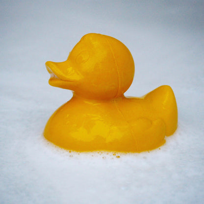 Baby teether and bath toy Duck in yellow made from natural rubber