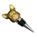 Bottle Stopper in Gold Pug Design by Iron and Glory - Wine canine