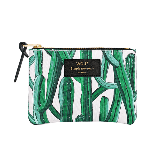 Pouch Bag Small in Green Cactus Design