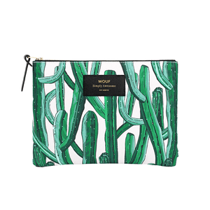 Large Pouch Wild Cactus Print Zipped