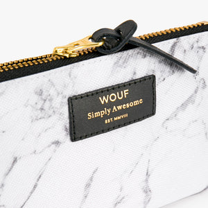 White marble small pouch