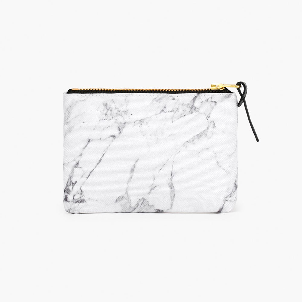 White marble small pouch