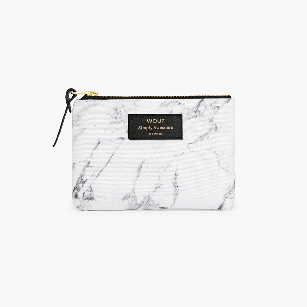 White marble small pouch