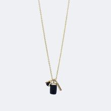 Triple charm gold necklace