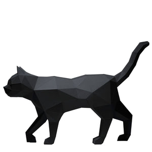 Wall Art DIY Papercraft Black Cat Model in 3D Paper Puzzle